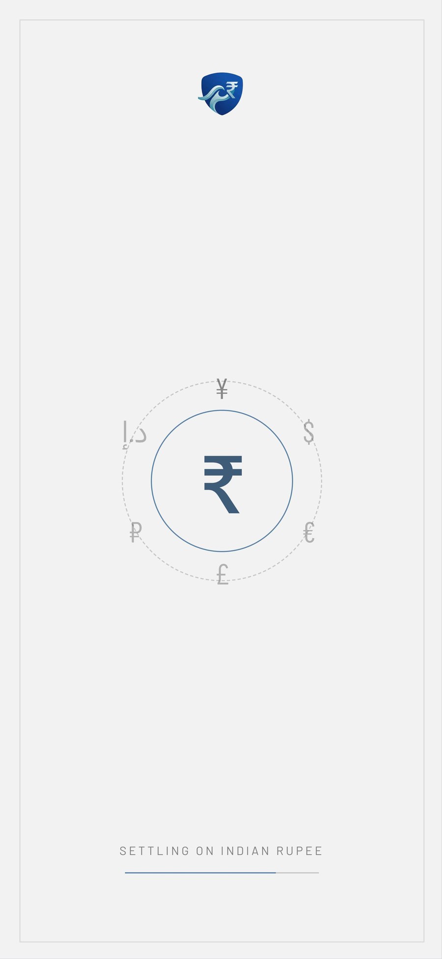 Currency settling animation on the Indian rupee